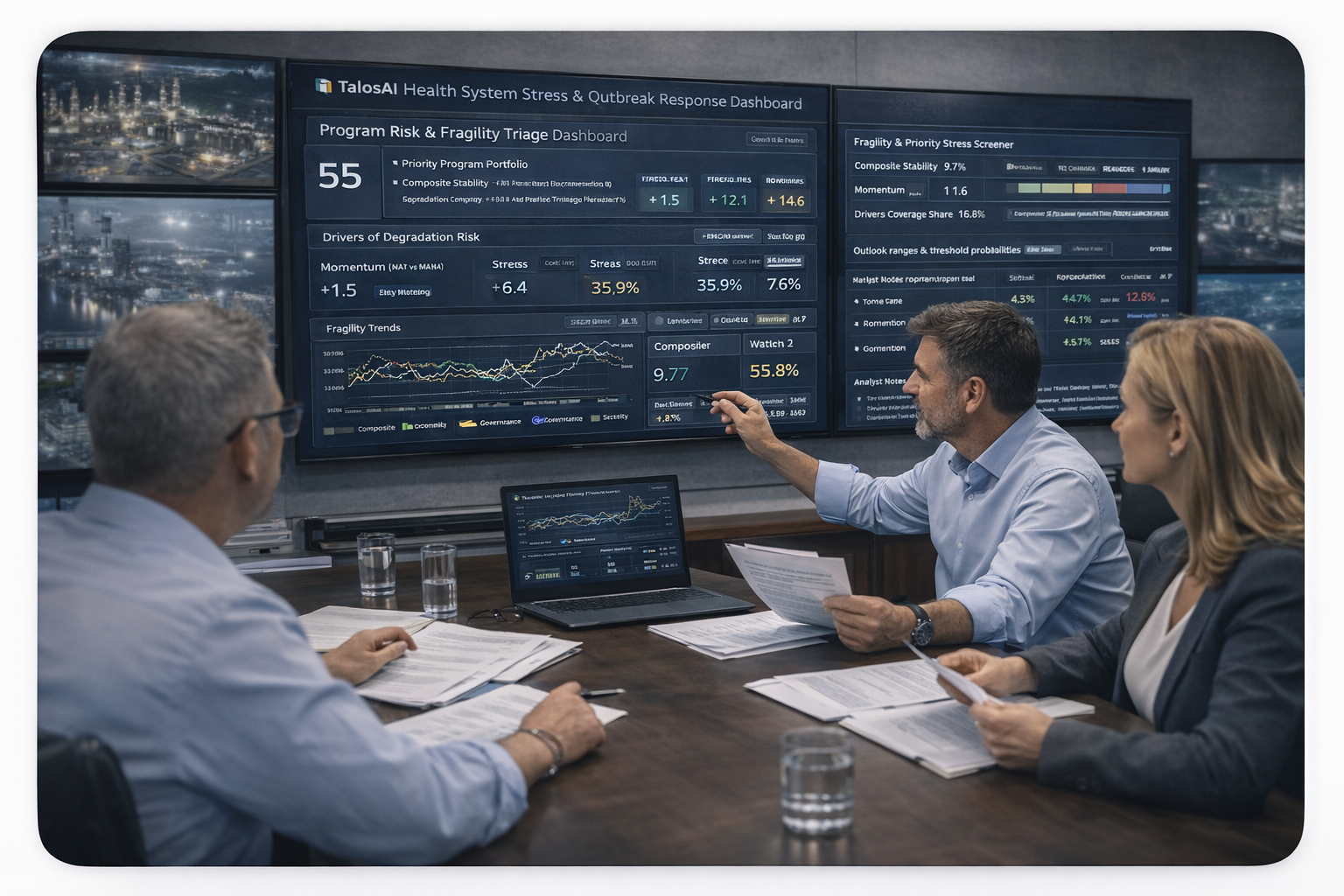Talosai fragility triage and humanitarian operations dashboard